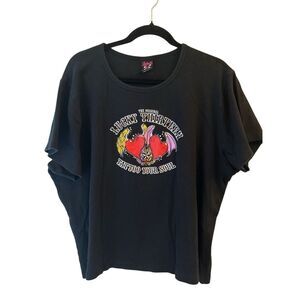 Y2K Lucky 13 Tattoo Your Soul Graphic T-shirt size 4 Boxy Biker Punk
